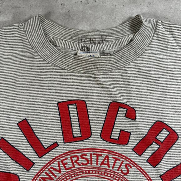 Vintage University of Arizona wildcats striped t-shirt size large made in USA - Picture 3 of 7